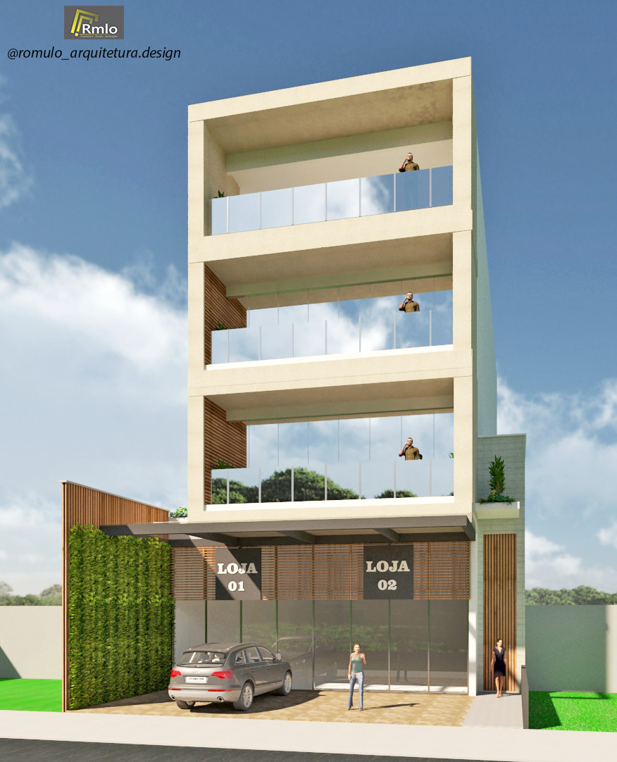 Fachada moderna para prédio comercial e residencial em Belém